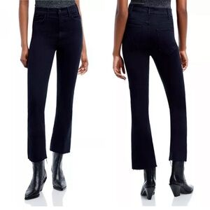 MOTHER The Hustler Black High Rise Flare Leg Ankle Jeans in Not Guilty, 27